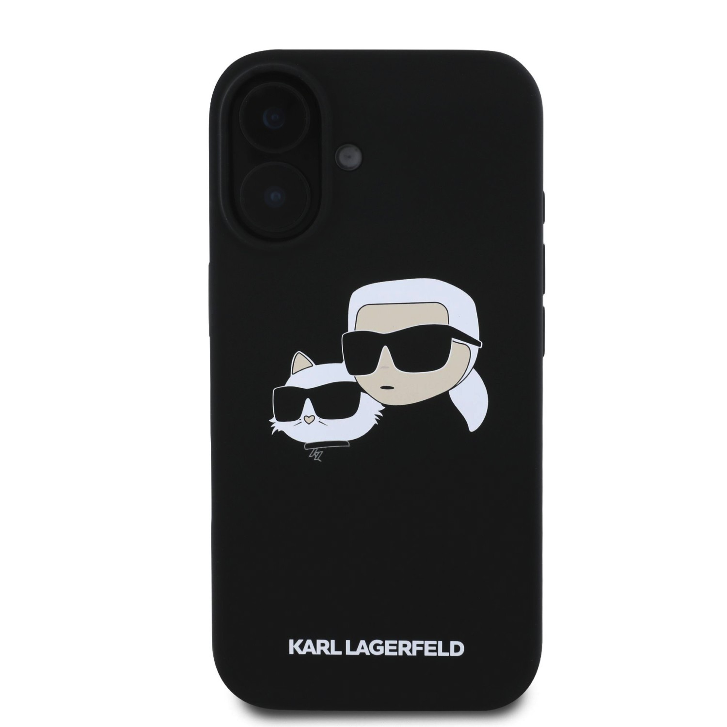 Karl Lagerfeld Liquid Silicone Double Heads MagSafe Zadní Kryt pro iPhone 16 Plus Black