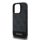 Guess PU 4G Stripe Zadní Kryt pro iPhone 16 Pro Max Grey