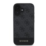 Guess PU 4G Stripe Zadní Kryt pro iPhone 16 Grey