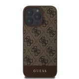 Guess PU 4G Stripe Zadní Kryt pro iPhone 16 Pro Max Brown