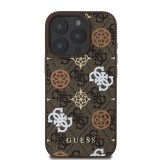 Guess PU 4G Peony MagSafe Zadní Kryt pro iPhone 16 Pro Max Brown