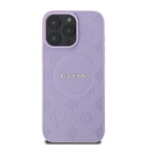 Guess Saffiano Peony Stamp MagSafe Zadní Kryt pro iPhone 16 Pro Max Purple