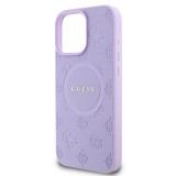 Guess Saffiano Peony Stamp MagSafe Zadní Kryt pro iPhone 16 Pro Purple