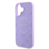 Guess Saffiano Peony Stamp MagSafe Zadní Kryt pro iPhone 16 Purple