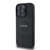 Guess Saffiano Peony Stamp MagSafe Zadní Kryt pro iPhone 16 Pro Black