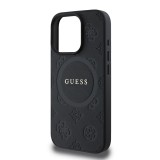 Guess Saffiano Peony Stamp MagSafe Zadní Kryt pro iPhone 16 Pro Black