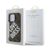 Guess PU Leather 4G Big Love Logo MagSafe Zadní Kryt pro iPhone 16 Pro Max Brown