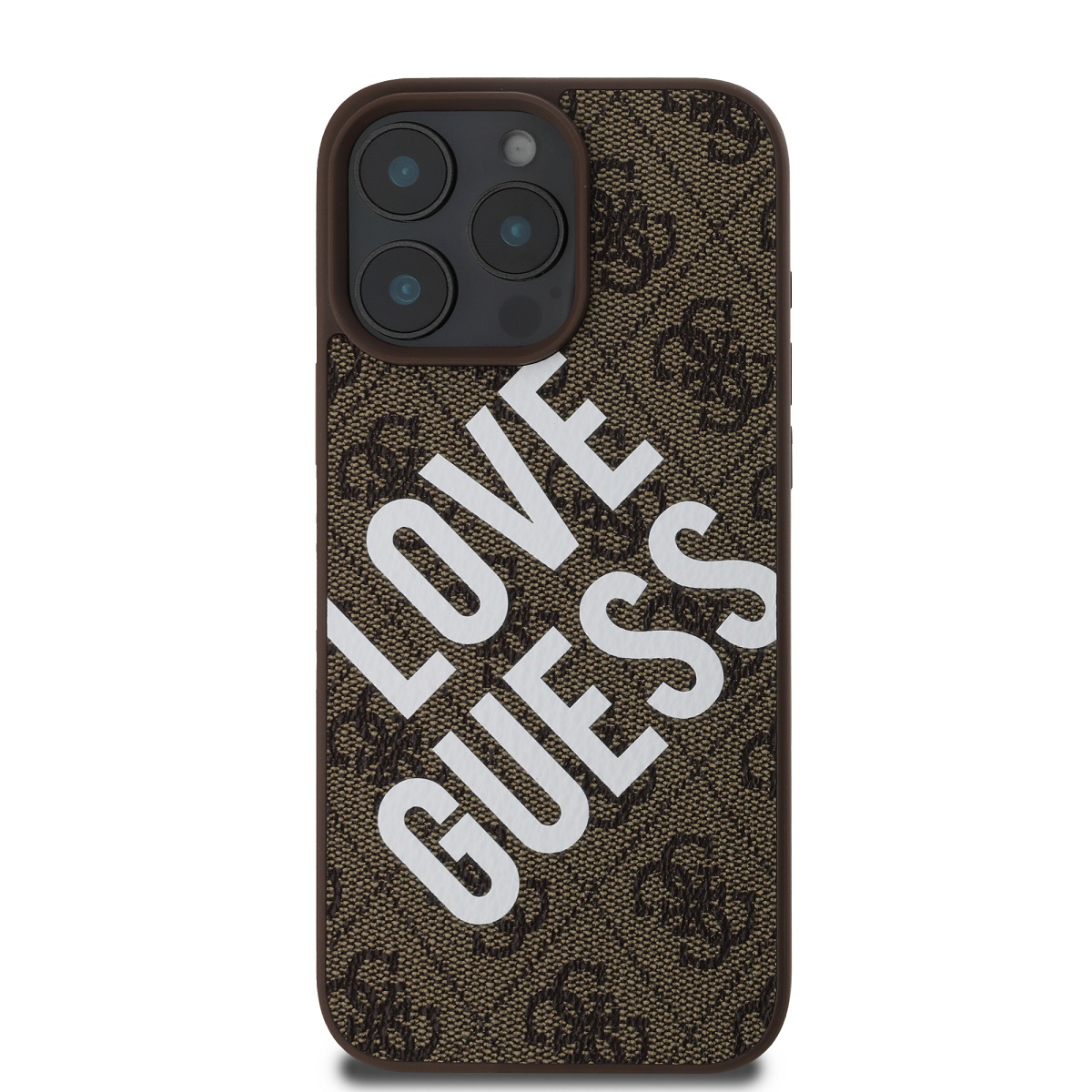 Guess PU Leather 4G Big Love Logo MagSafe Zadní Kryt pro iPhone 16 Pro Max Brown