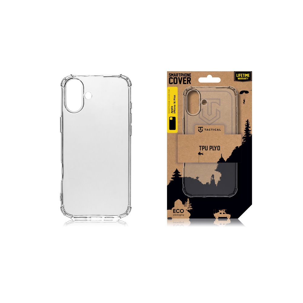 Tactical TPU Plyo Kryt pro Apple iPhone 16 Plus Transparent