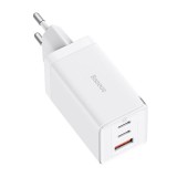 Baseus CCGP120202 GaN5 Pro Quick Nabíječka USB-A + 2x USB-C 65W White