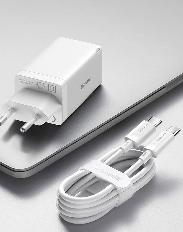 Baseus CCGP120202 GaN5 Pro Quick Nabíječka USB-A + 2x USB-C 65W White