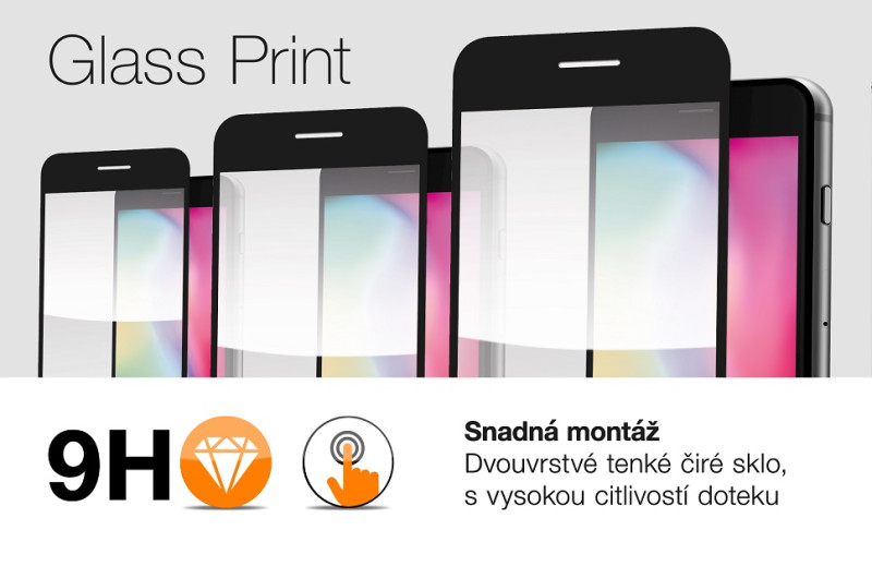 Ochrana displeje GLASS PRINT Xiaomi Redmi 13 4G černá, celoplošné lepení