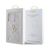 Guess PU 4G Metal Logo Zadní Kryt pro iPhone 16 Pro Max Pink