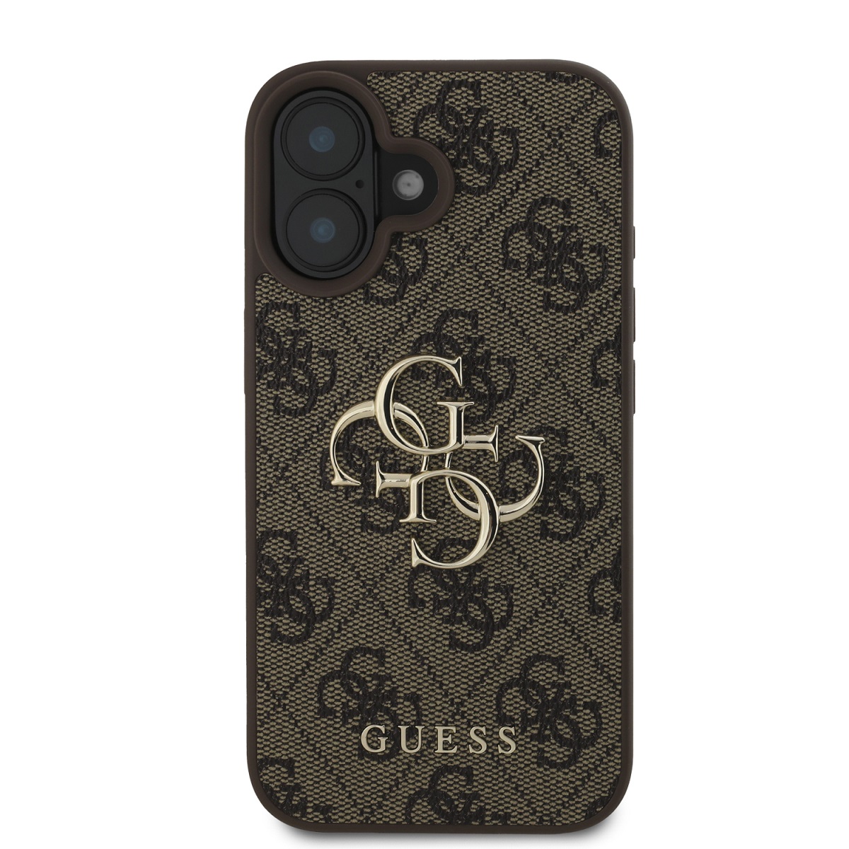 Guess PU 4G Metal Logo Zadní Kryt pro iPhone 16 Brown