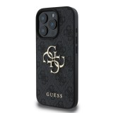 Guess PU 4G Metal Logo Zadní Kryt pro iPhone 16 Pro Max Grey