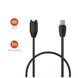 Nabíjecí USB-C kabel FIXED pro smartwatch Garmin Fenix 5/6/7/7X, Epix, Venu 2/3, Vívoactive 3/4/5, černý