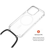 Pouzdro FIXED MagPure Neck s černou šňůrkou na krk pro Apple iPhone SE (2025)