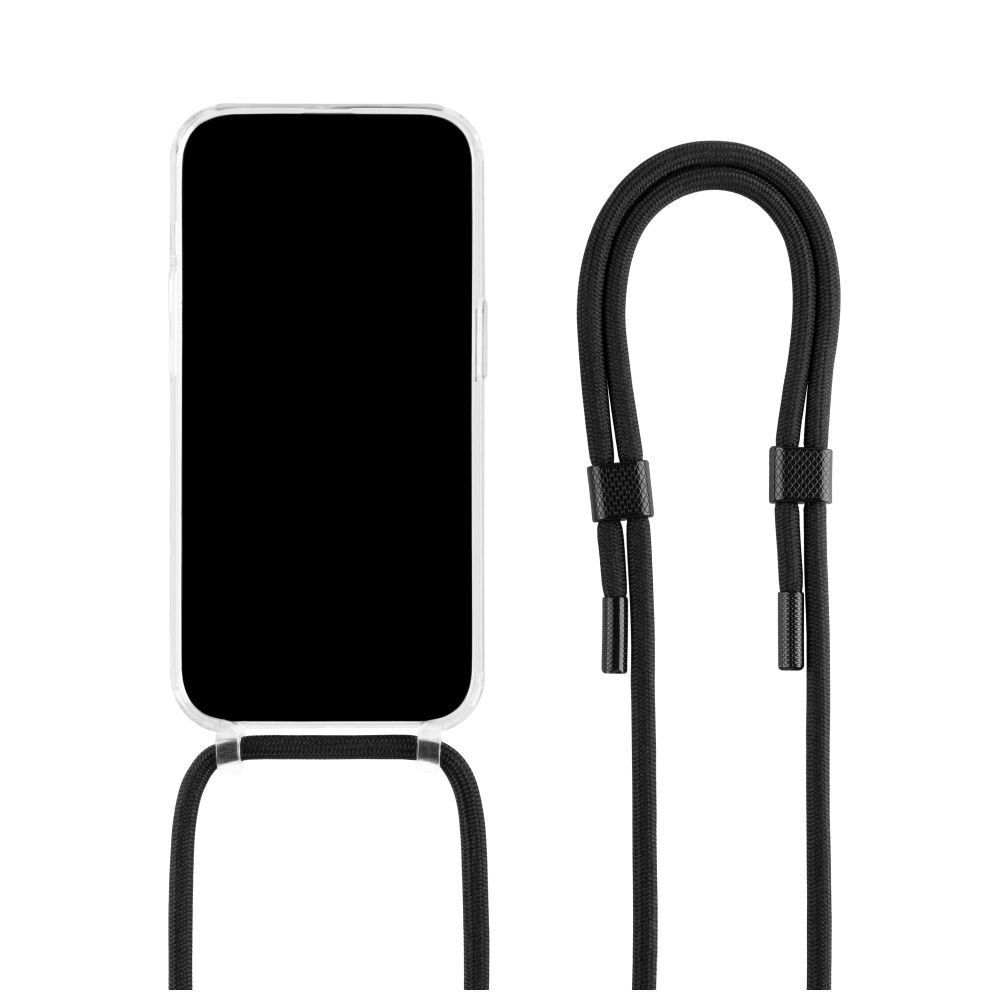 Pouzdro FIXED MagPure Neck s černou šňůrkou na krk pro Apple iPhone SE (2025)