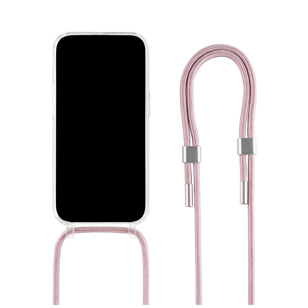 Pouzdro FIXED MagPure Neck s růžovou šňůrkou na krk pro Apple iPhone 16 Pro Max