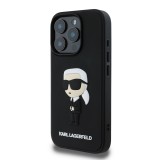 Karl Lagerfeld 3D Rubber Ikonik Zadní Kryt pro iPhone 16 Pro Max Black