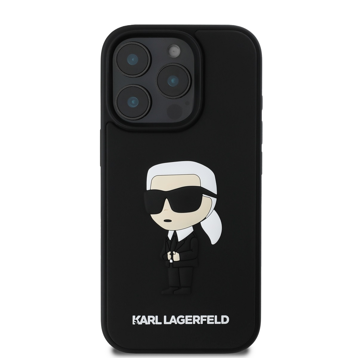 Karl Lagerfeld 3D Rubber Ikonik Zadní Kryt pro iPhone 16 Pro Max Black