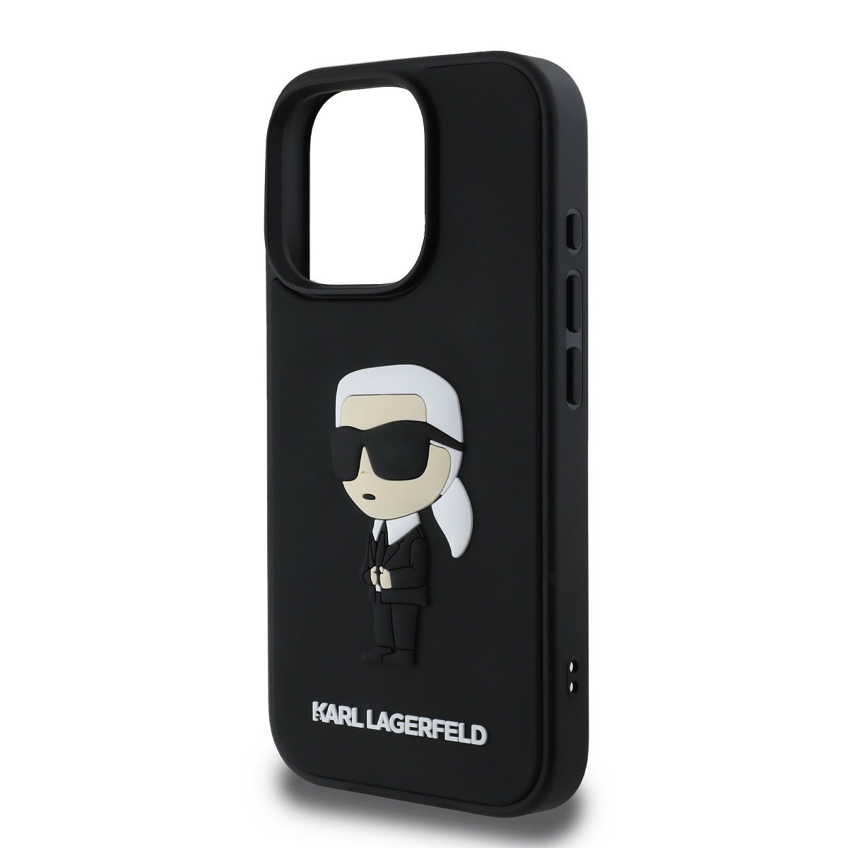 Karl Lagerfeld 3D Rubber Ikonik Zadní Kryt pro iPhone 16 Pro Max Black