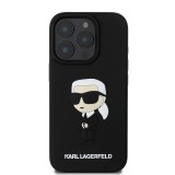 Karl Lagerfeld 3D Rubber Ikonik Zadní Kryt pro iPhone 16 Pro Black