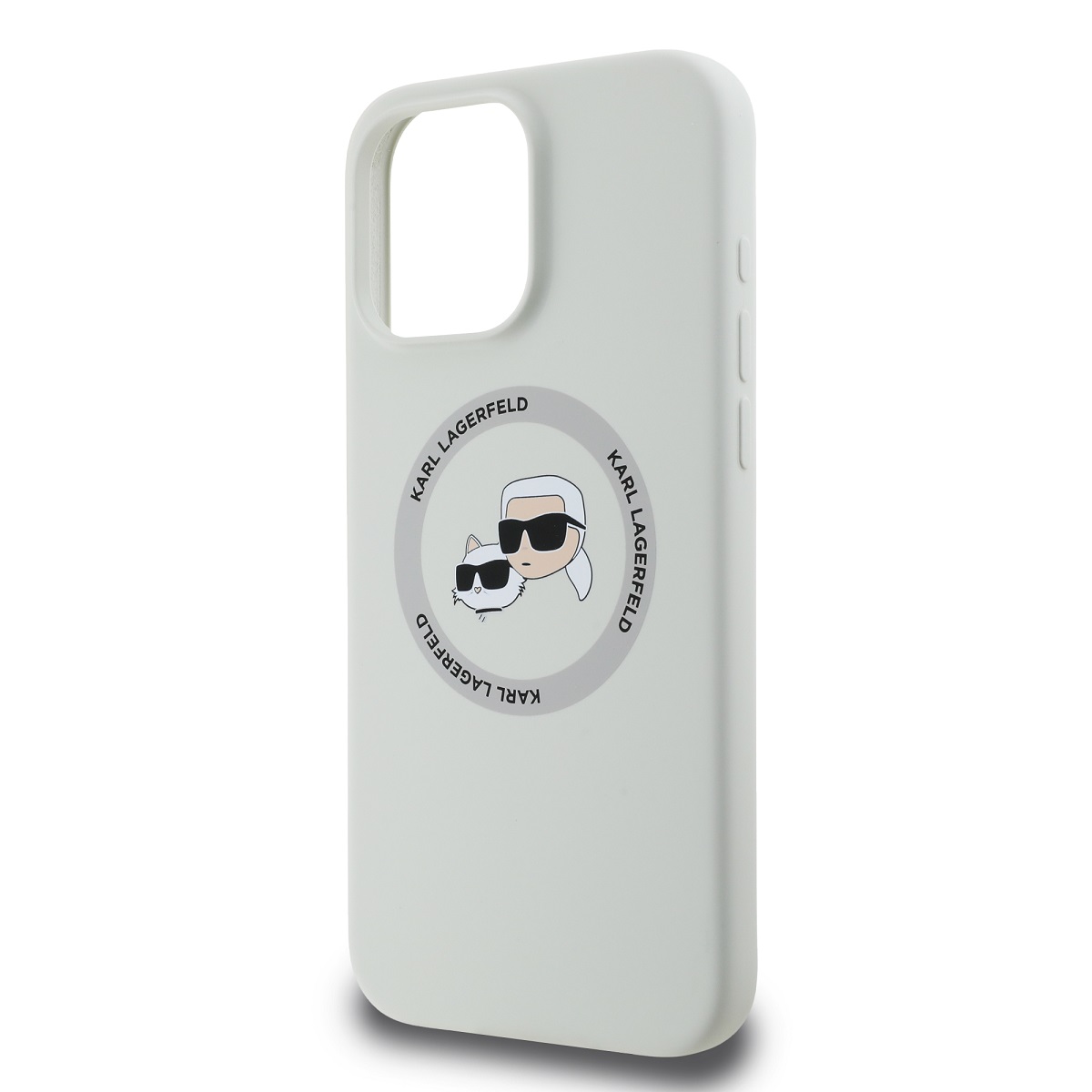 Karl Lagerfeld Liquid Silicone K&CH Heads MagSafe Zadní Kryt pro iPhone 16 Pro Max Beige