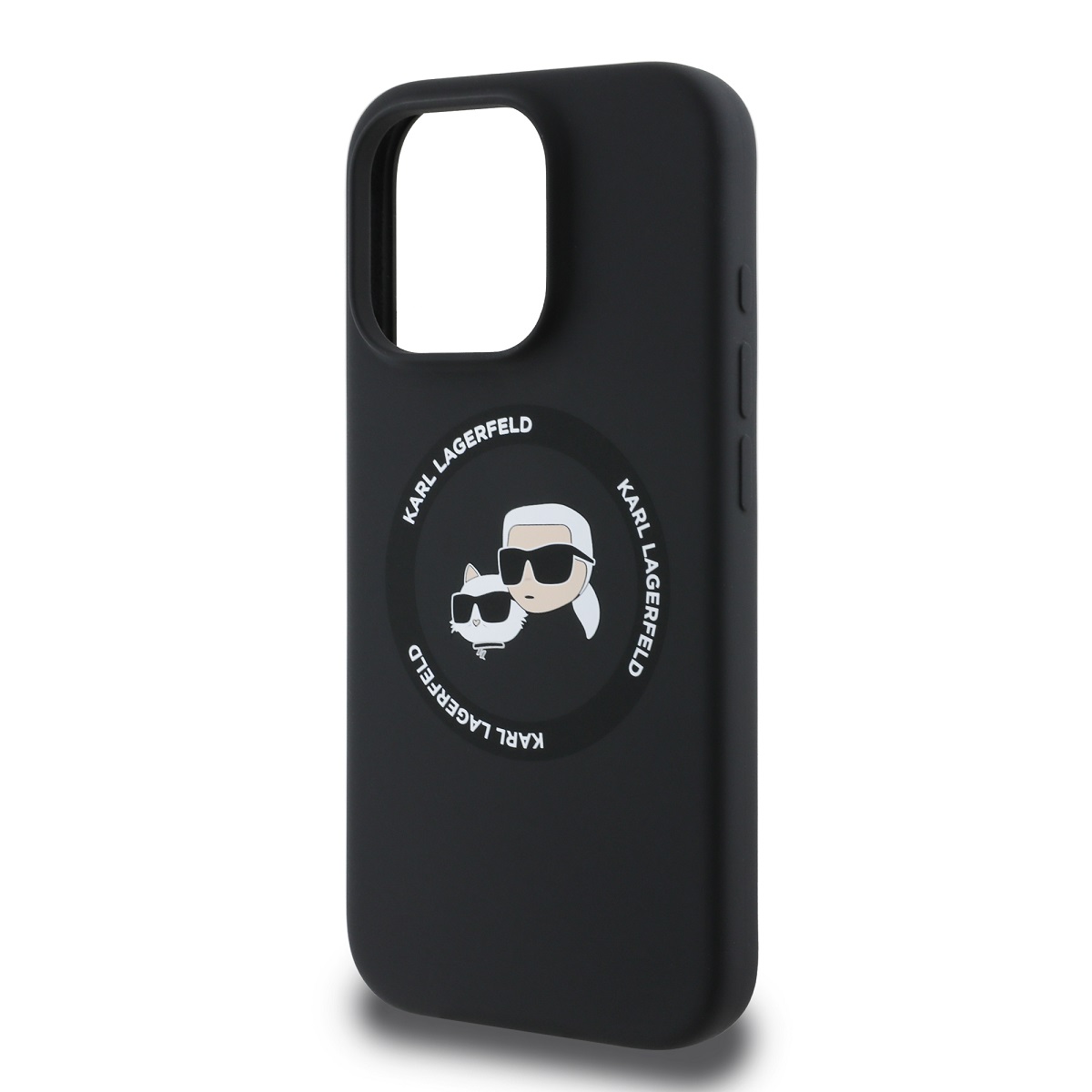 Karl Lagerfeld Liquid Silicone K&CH Heads MagSafe Zadní Kryt pro iPhone 16 Pro Black