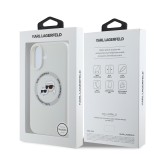 Karl Lagerfeld Liquid Silicone K&CH Heads MagSafe Zadní Kryt pro iPhone 16 Beige