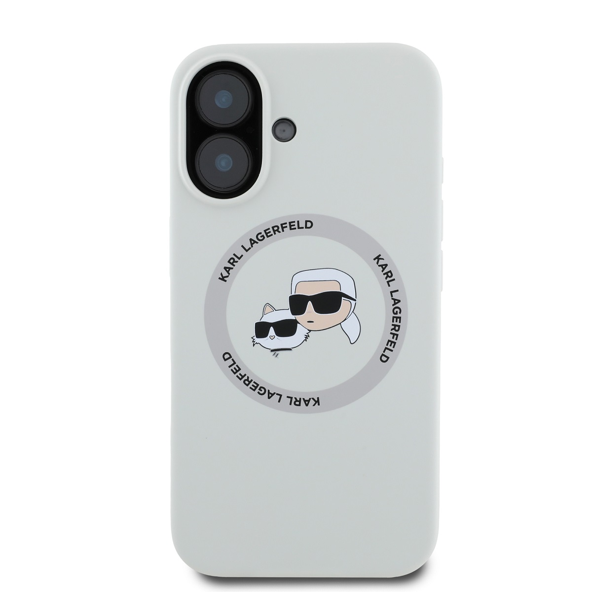 Karl Lagerfeld Liquid Silicone K&CH Heads MagSafe Zadní Kryt pro iPhone 16 Beige