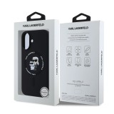 Karl Lagerfeld Liquid Silicone Karl and Choupette MagSafe Zadní Kryt pro iPhone 16 Black