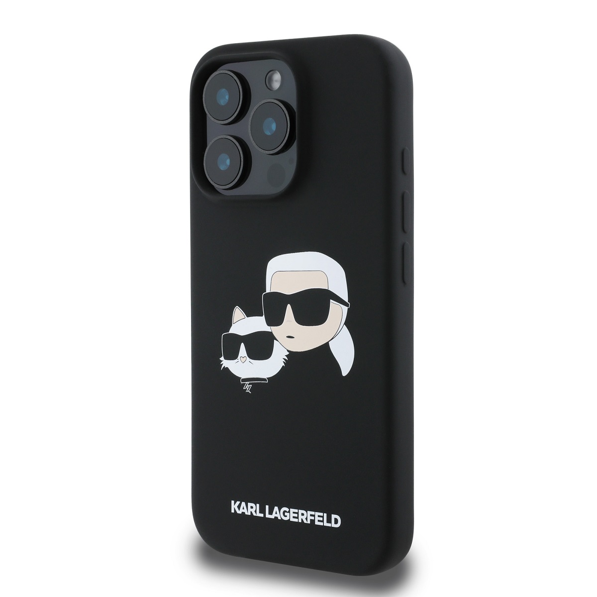 Karl Lagerfeld Liquid Silicone Double Heads MagSafe Zadní Kryt pro iPhone 16 Pro Max Black