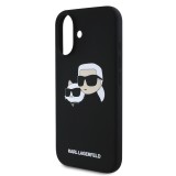 Karl Lagerfeld Liquid Silicone Double Heads MagSafe Zadní Kryt pro iPhone 16 Black