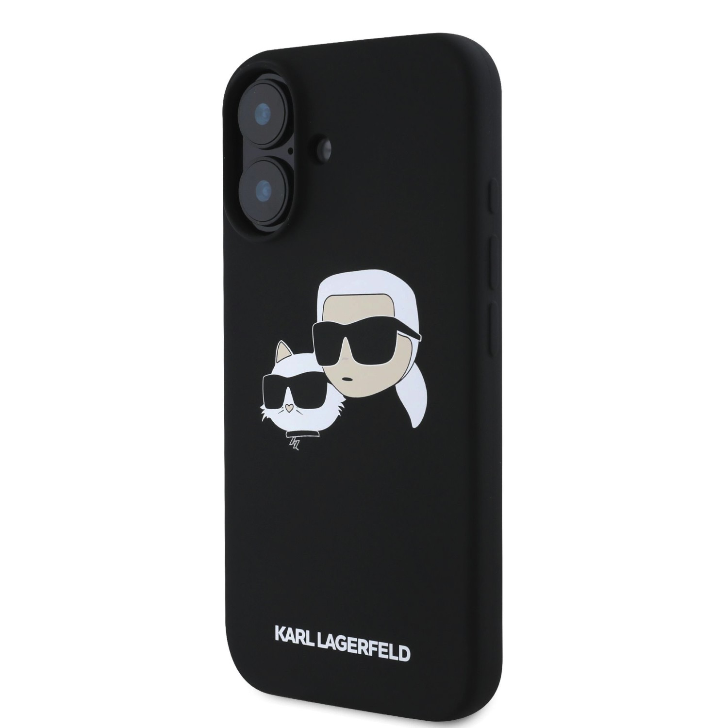 Karl Lagerfeld Liquid Silicone Double Heads MagSafe Zadní Kryt pro iPhone 16 Black