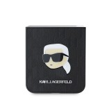 Karl Lagerfeld PU Saffiano Monogram Karl Head Zadní Kryt pro Samsung Galaxy Z Flip 6 Black