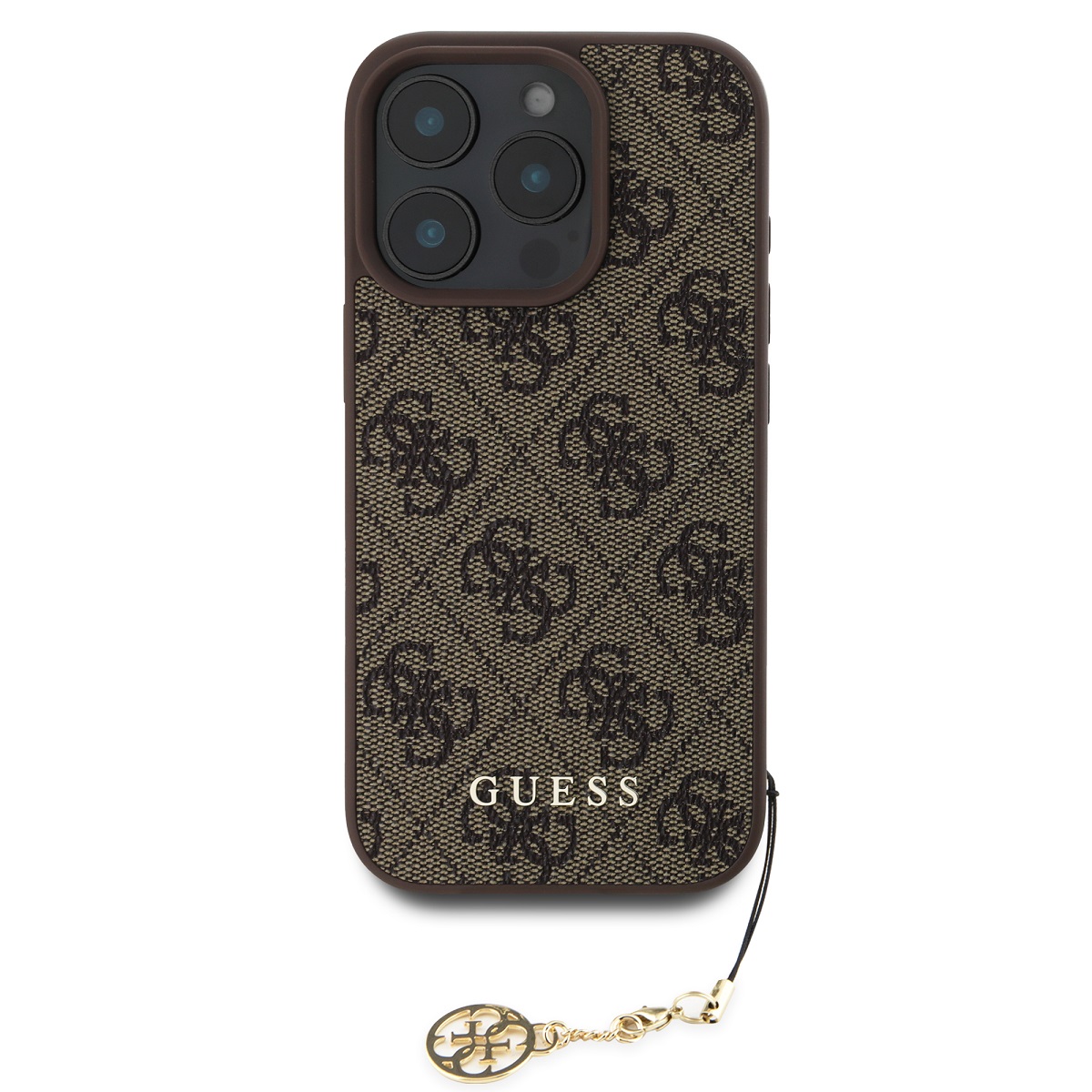 Guess 4G Charm Zadní Kryt pro iPhone 16 Pro Tone on Tone Brown