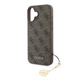 Guess 4G Charm Zadní Kryt pro iPhone 16 Plus Tone on Tone Brown