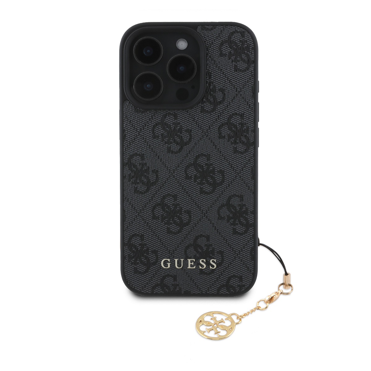 Guess 4G Charm Zadní Kryt pro iPhone 16 Pro Max Tone on Tone Grey