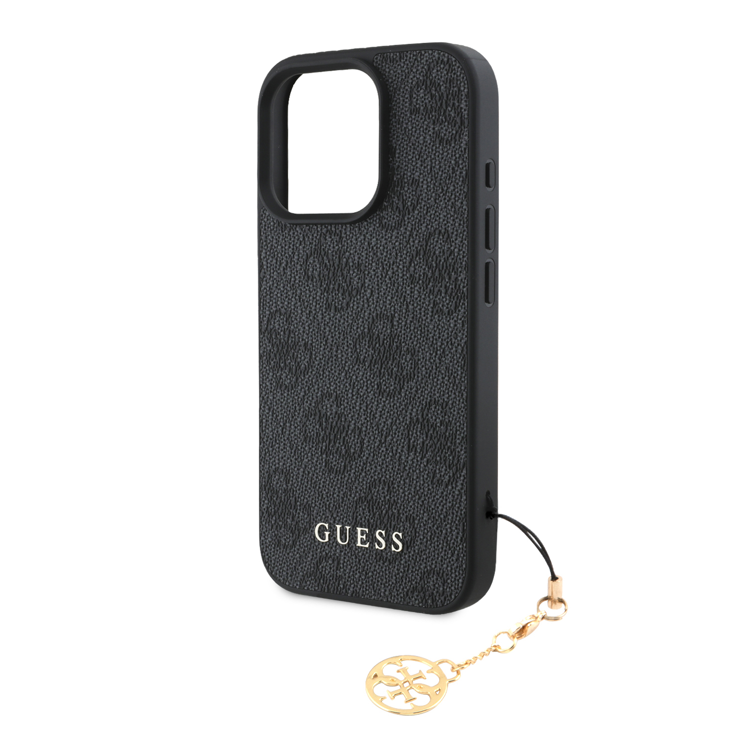 Guess 4G Charm Zadní Kryt pro iPhone 16 Pro Tone on Tone Grey