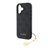 Guess 4G Charm Zadní Kryt pro iPhone 16 Plus Tone on Tone Grey