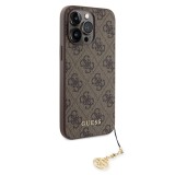 Guess 4G Charm Zadní Kryt pro iPhone 15 Pro Max Tone on Tone Brown