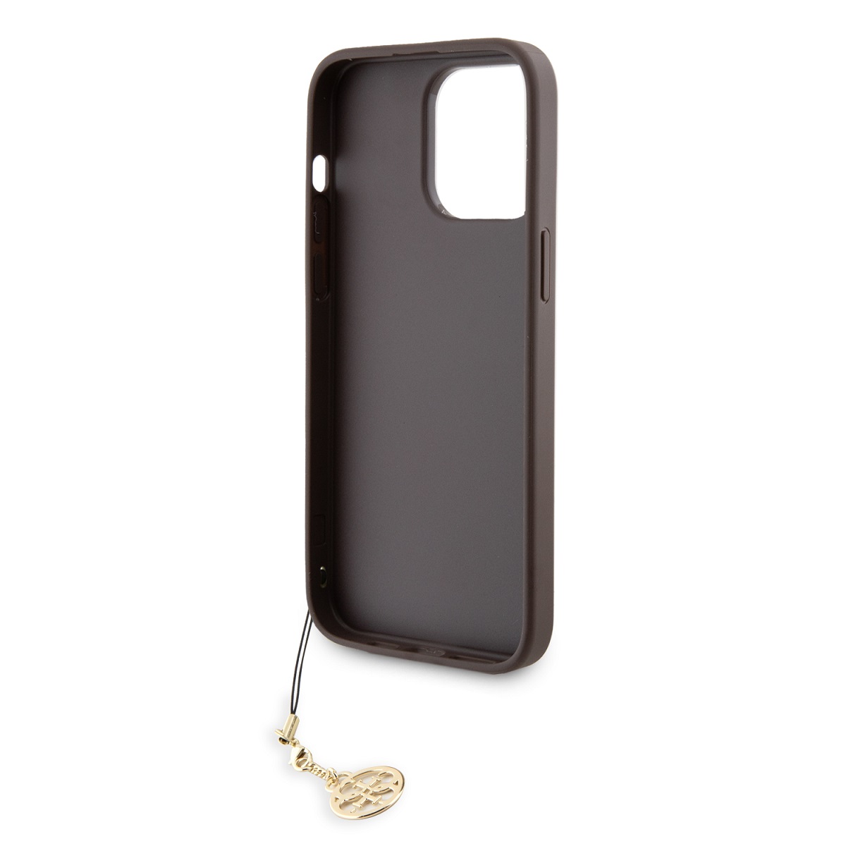 Guess 4G Charm Zadní Kryt pro iPhone 15 Pro Max Tone on Tone Brown