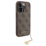 Guess 4G Charm Zadní Kryt pro iPhone 15 Pro Tone on Tone Brown