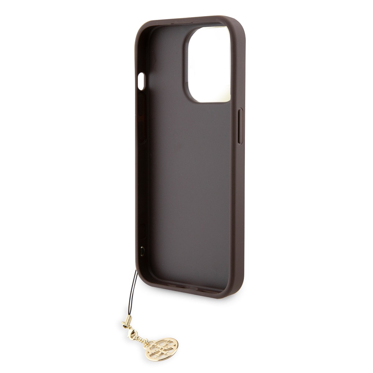 Guess 4G Charm Zadní Kryt pro iPhone 15 Pro Tone on Tone Brown