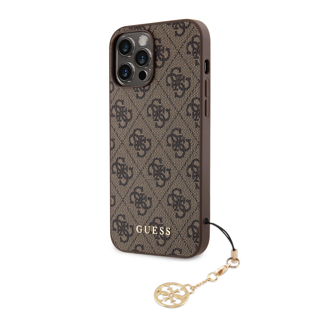 Guess 4G Charm Zadní Kryt pro iPhone 13 Pro Max Tone on Tone Brown