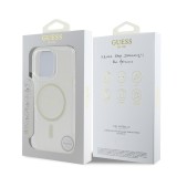 Guess IML Glitter Ring MagSafe Zadní Kryt pro iPhone 16 Pro Max Transparent