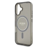 Guess IML Glitter Ring MagSafe Zadní Kryt pro iPhone 16 Black