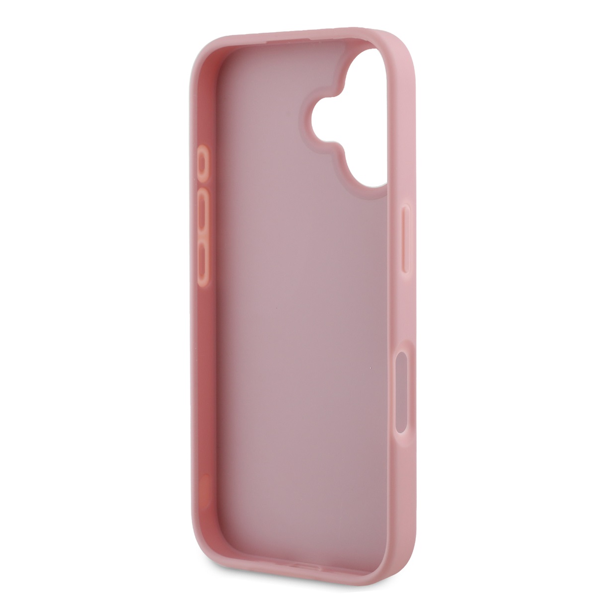 Guess PU Fixed Glitter 4G Metal Logo Zadní Kryt pro iPhone 16 Pink