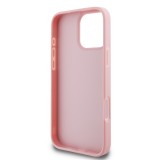 Guess PU Fixed Glitter 4G Metal Logo Zadní Kryt pro iPhone 16 Pro Max Pink